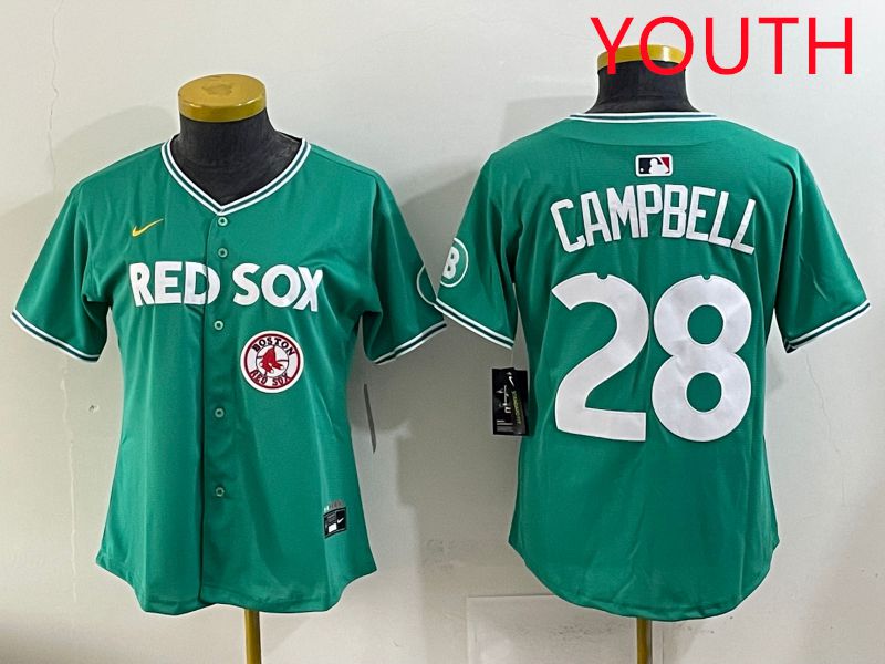 Youth 2025 Boston Red Sox #28 Campbell Dark Green Joint Name Nike MLB Jersey style 10
